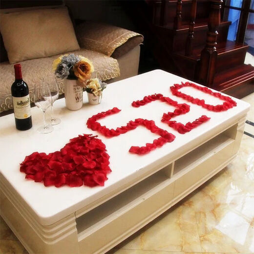 
Siyu simulated rose petals wedding bed wedding room layout hand throwing flowers for men for wedding creative Valentine's Day 100 red petals without specifications