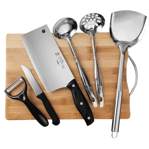 Oppei kitchen knife set household sharp vegetable cutting knife kitchen meat cleaver dormitory chopping board kitchen utensils two-in-one combination kitchen knife spatula three-piece set