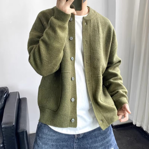 Kuraishi Kazuki trendy Korean style fashion sweater jacket men's spring and autumn youth all-match casual solid color fashion all-match sweater black XL