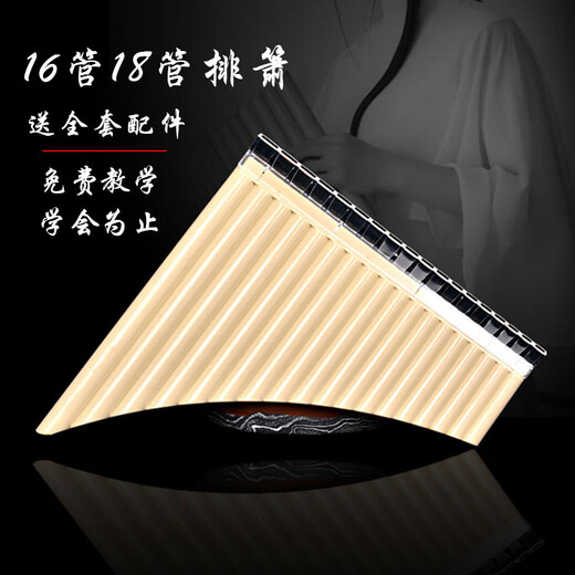 易学16管18管排箫初学者入门排笛儿童中小学生演奏级民族C调 C调 16/18管白色新款+吹管(配件)