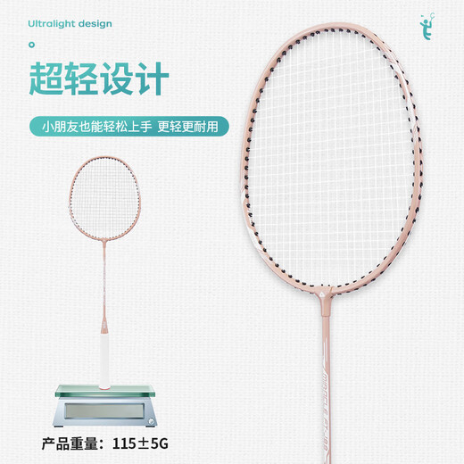 匹克 羽毛球拍对拍耐打成人学生套装训练比赛拍FT-J88 天堂粉/天使蓝