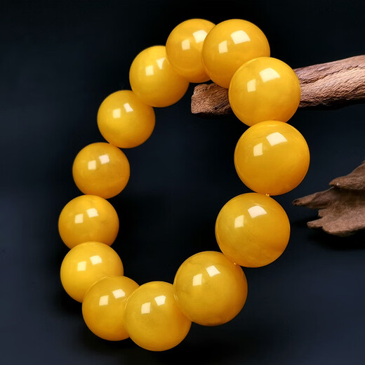 Amber style, one thing, one picture, one certificate, beeswax bracelet for men, natural amber full of honey, chicken fat yellow, no cracks, bracelet 45.47g, bead diameter 18.2mm