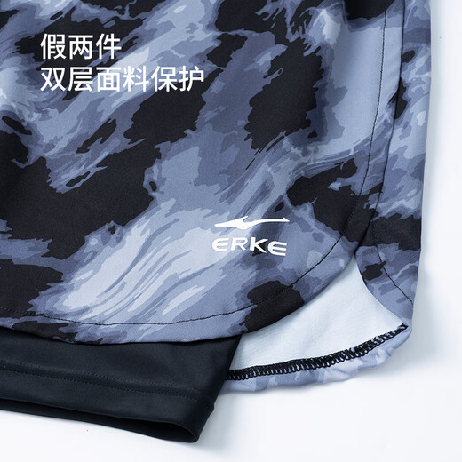 Hongxing Erke (ERKE) swimming trunks men's double-layer anti-embarrassment knee-length pants large size loose beach pants hot spring quick-drying swimsuit