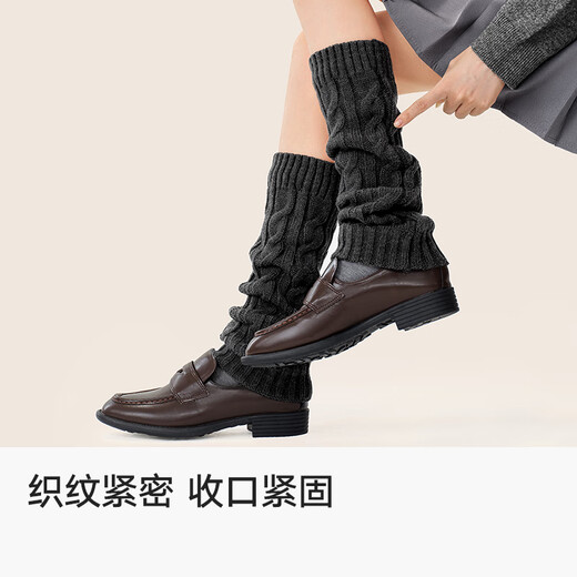 Cotton bamboo house wool socks for women autumn and winter knitted pile socks antibacterial non-slip white jk long tube warm calf socks milk white 1 pair one size fits all 35-39