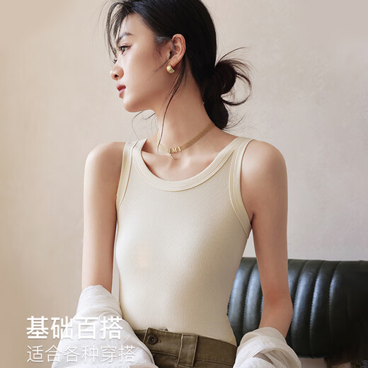 Cat man (MiiOW) suspender vest for women cool summer feeling modal cotton cover pair of breasts inside and outside wearing round neck slim T-shirt base top