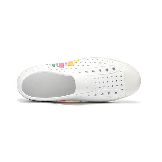 Chaussures de trou indigènes Style parent-enfant Été Nouveau motif arc-en-ciel imprimé pour enfants imperméables Sandales antidérapantes 11100102-9027H 28