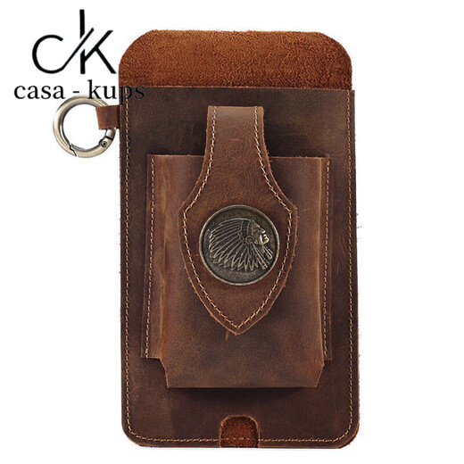 casa-kupsCK男包手机包男腰包烟盒钥匙包夏天运动干活工地腰间小包装放 6621啡色