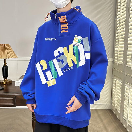 
Boyle Di spring and autumn boys half turtleneck base shirt 12-year-old middle school student handsome top 15 teenager big children long-sleeved sweatshirt 693 blue (single-piece sweatshirt) quality upgrade 165 L (recommended 98-120 Jin [Jin equals 0.5 kg])