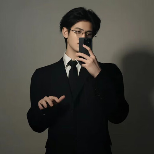 佰悠迪西装套装男商务休闲结婚三件套外套正装男士西服套装男大学生全套 黑色 (西服+西裤+白衬衫)赠领带 2XL 【120-130斤】赠领带