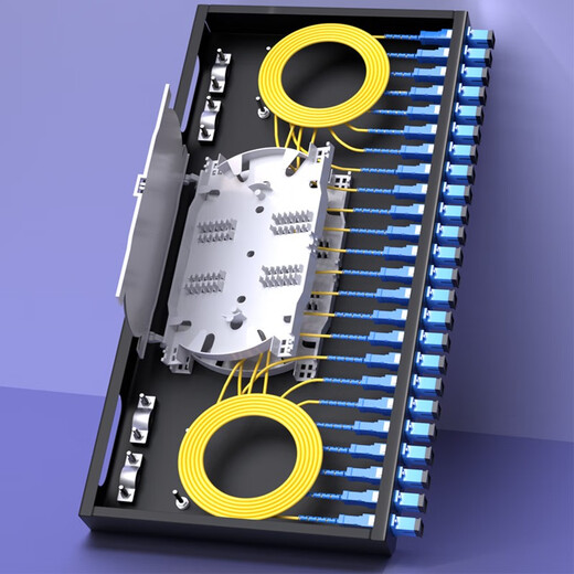 Hainii FCSCST12-Port 24-Port-Faseranschlusskastenverteilungsrahmen Ein-Mode-Einzel-Fit-1U-Rack-Rack 12-Kern 24-Kern-Optikkabel Fusion Fusion Liring Box Box Dicked SC24-Core 1U Einmodelle Fusion-Fusions-Faser-Faserflansch (5 Teile)