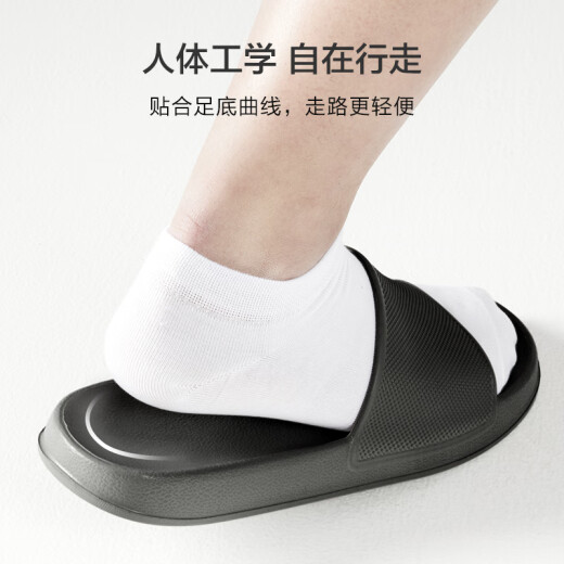 Made in Tokyo [Candy Slippers] Slippers Men's Home Slippers Light Soft Elastic Bathroom Sandals Night Black 42-43
