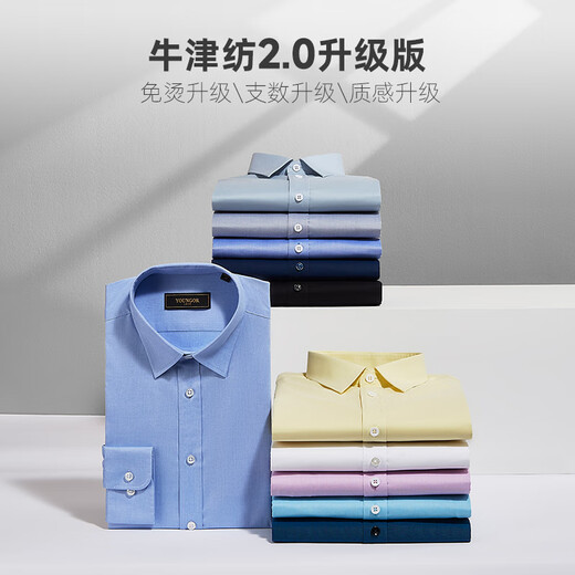 雅戈尔（YOUNGOR）长袖衬衫男白色DP免烫衬衫纯棉面料舒适抗皱平整易打理 GLDP16384BJA白色 41