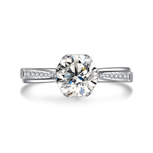 AVHE platinum double certificate cultivated diamond twisted arm snowflake diamond ring. Looking for a wedding gift for Chinese Valentine’s Day platinum for my wife. Platinum diamond ring-1 carat cultivated diamond D color/VVS.