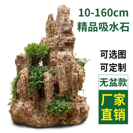 Shiguang Station absorbent stone natural stone bonsai fish tank courtyard large fish pond landscaping absorbent stone original stone water stone bonsai 15-19cm absorbent stone does not include basin