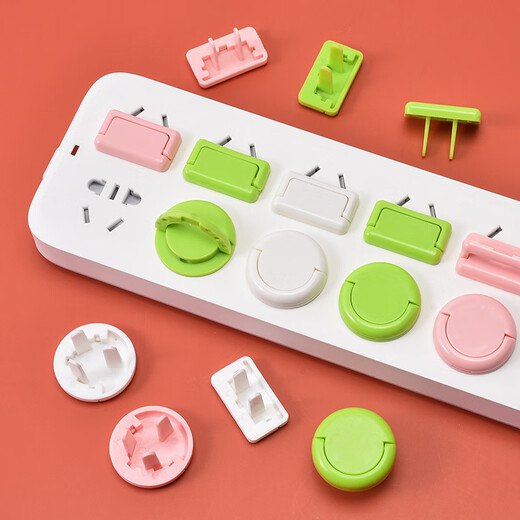 Tired through socket protective cover children's anti-electric shock safety plug baby baby power set plug jack switch protective cover white 6 pieces