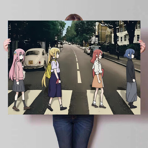Karolan Lonely Rock Anime Poster zweidimensionaler Wandaufkleber Houtou yili Student Schlafsaal Dekorative Tapete Selbstklebende FY (PP) 1391 Breite 100 cm 60 cm