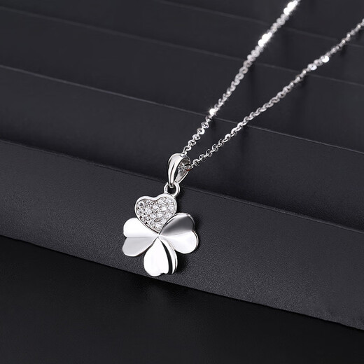 CHOMEL KINSEY Chinese Valentine's Day gift four-leaf clover clavicle chain 999 pure silver necklace girls light luxury niche 2025 new style one