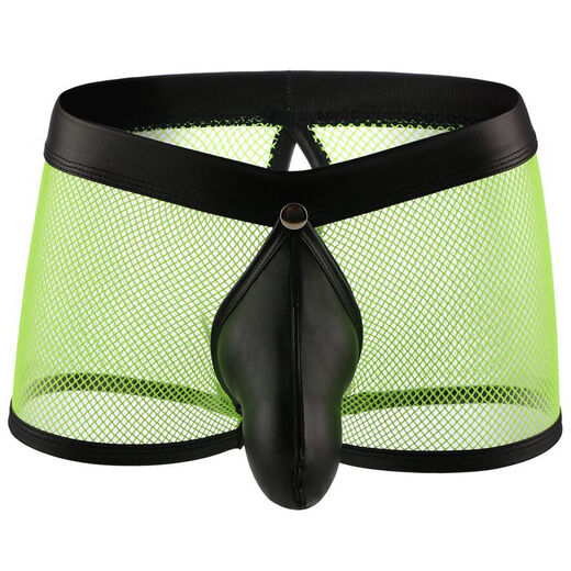 
Men's underwear perverted sexy underwear men's sexy underwear underwear thong mesh perspective hollow flat corners Red S