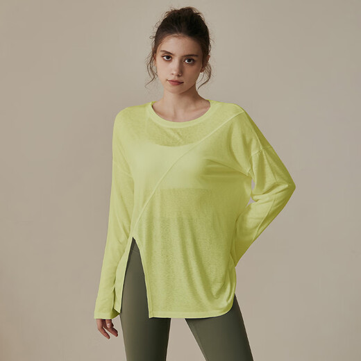 LULULOMDDW yoga wear for women, autumn and winter running loose blouse T-shirt Pilates training long-sleeved top fitness suit black M