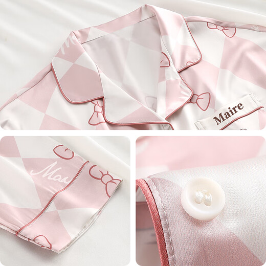 Han Ziduo Marie Cat Rusfo Pareja Pajamas para mujeres en verano Seda Manga corta Summer Summer Fina Linda ropa casera 3647 Mujeres 3879 Hombres Femeninos L