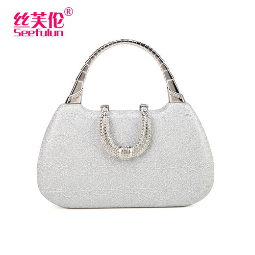 Sepholun (Seefulun) Mode Socialite Dinner -Tasche Dünne Blitzhandtasche Damen Clutch Bag Handy Kleider Party Tasche Rot Teppich Laufstegtasche Silber