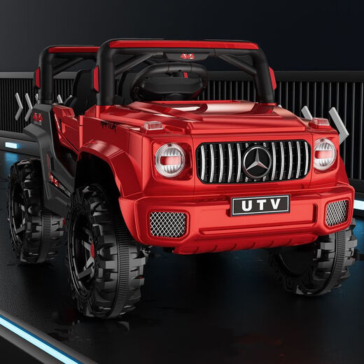 Guantu Super Large Children's Electric Car, véhicule hors route à quatre roues, télécommande, voiture de jouets pour enfants, les hommes peuvent s'asseoir sur une voiture balançante pour bébé, 1 à 7 ans, super grande porte double + deux places + Bluetooth, pas d'électricité + ne peut pas s'asseoir + modèle 1 modèle