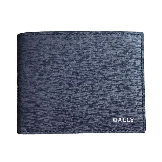 
BALLY men's wallet new cowhide bifold short wallet photo clip card wallet wallet for boyfriend 6305290 dark blue + palladium