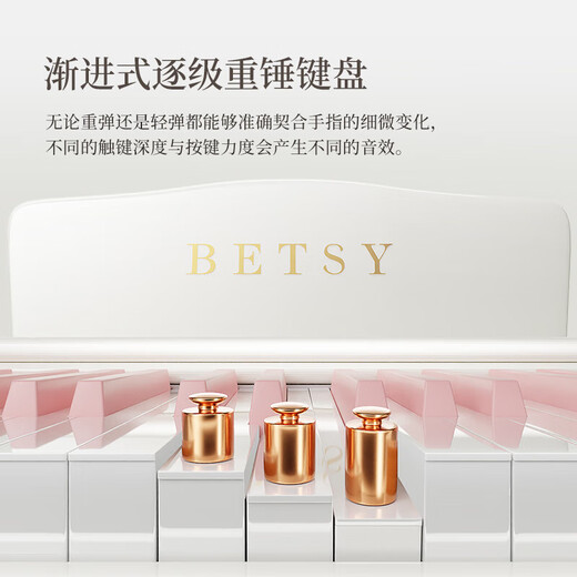 贝琪（Betsy）电钢琴重锤88键初学者成人儿童专业电子钢琴-B813白(粉键)+琴凳