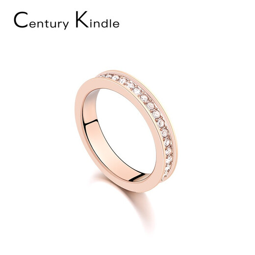 CENTURY& KINDLE baby's breath couple rings, a pair of rings with engraving, niche design, simple, fashionable and trendy birthday gift for girlfriend (rose gold), plain circle + baby's breath, a pair, please note the color and ring number