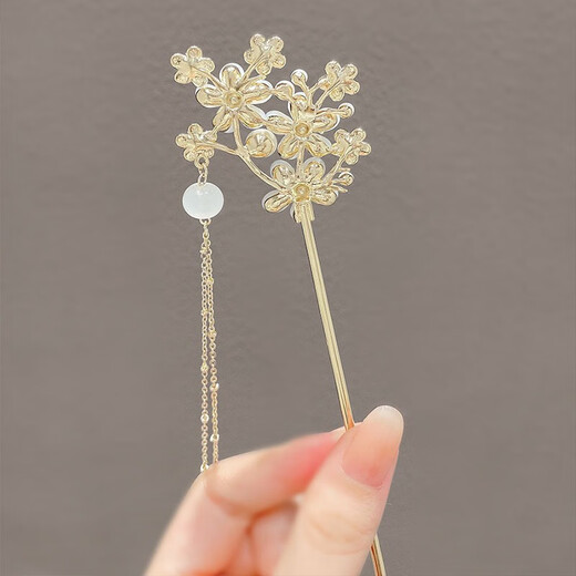 Su Shiliu new Chinese style flower hairpin for women with tassels, small fresh Hanfu headdress, ancient style cheongsam accessories, hairpin for women, flowery tassel hairpin