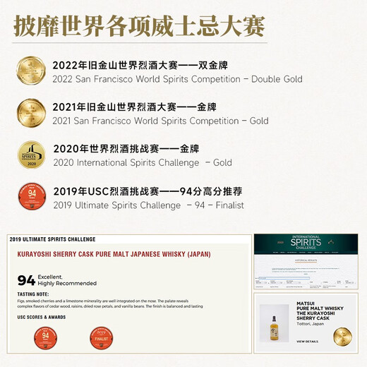 Kaguma [Puntos de oro para la competencia internacional de whisky] Botella original japonesa Regalos de regalos de whisky de vino extranjero shirley barril puro whisky de trigo múltiples con bolsas de regalo exquisitas