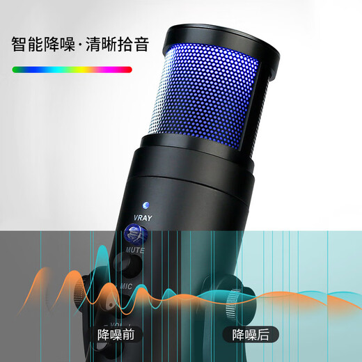 Wandi Core Upgrade Audiobook Special Recording Equipment Himalayan Dubbing Microphone Online Class K Singing Live Broadcast Microphone Mobile Computer USB Noise Reduction Conference Android Apple Colorful Version - Mobile Live Recommendation Professional Recording - Charging and Broadcasting