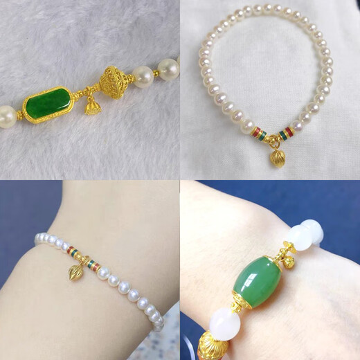 Ouyin pure 18K gold ancient pharaoh gold lotus pendant pendant handmade diy bracelet rope beaded drop slip accessories No. 9 three-dimensional hollow gourd pure 18K pure gold one piece (if you get a fake one, you will lose ten)