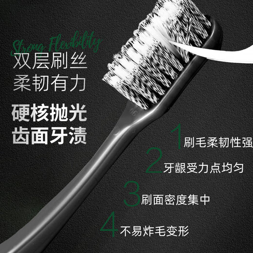 Dr.RAY men's medium-hard bristle toothbrush removes tooth stains, spiral fine cleansing whitening removes tartar, high-end medium-bristle toothbrush 2 pack