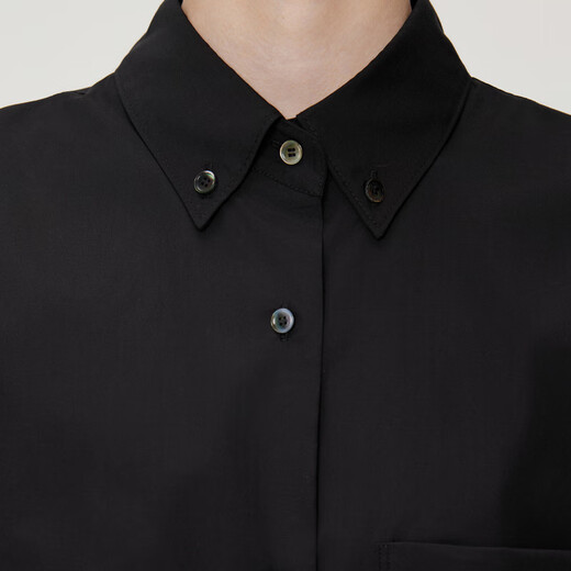 Jiangnan Buyi (Jnby) Summer Women's's Griny's Sied Loose Casual Straight Shirt Collit Style 5O4F14110 001 / Black XS