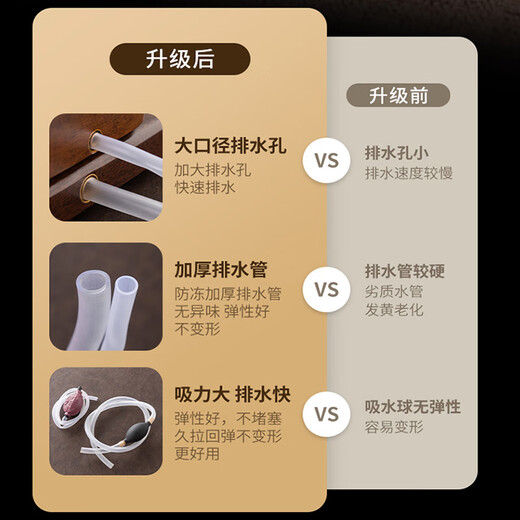 Feixiang whole solid wood tea tray natural walnut grain tea table tea tray simple household large tea table drainage tea tray Jinghua Shuiyue - walnut grain 65*32*2.8 2024 new solid wood tea tray - store manager recommendation