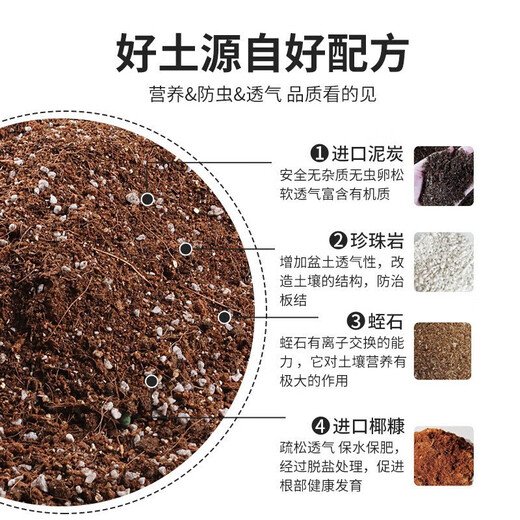 Dewoduo imported general nutritional soil for flower cultivation soil orchid soil succulent soil vegetable flower plant money tree green radish strawberry soil imported nutritional soil 15L