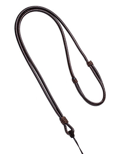 Hand-woven Nine Vehicles Vajra Knot Wax Rope Pendant Lanyard Men and Women Jade Pendant Jade Pendant Buddha Medal Adjustable Necklace Rope Brown-2.0mm