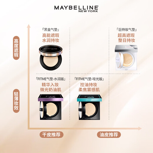 Maybelline Transcendence Flawless Light Cushion Black Gold Air Cushion with Refill 01 Brightening Skin Concealer and Moisturizing Birthday Gift for Women
