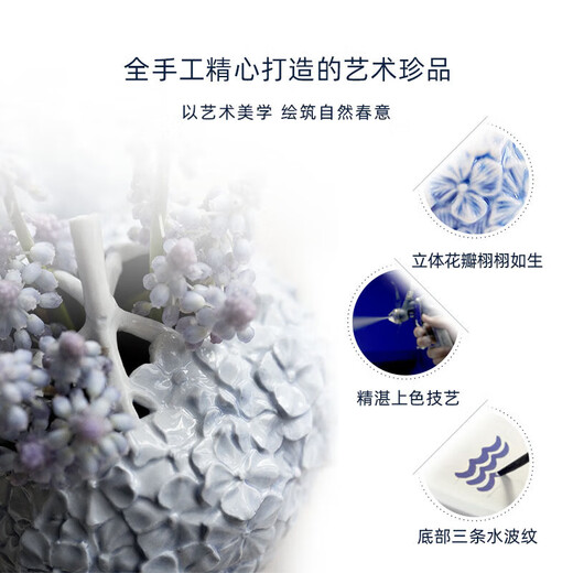 RoyalCopenhagen Tan Jianci's same style Christmas gift Royal Copenhagen's Praise of Flowers pink blue hydrangea vase