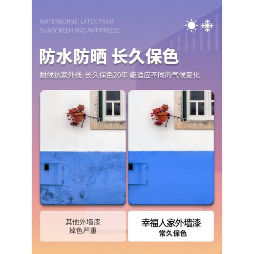 Peinture murale extérieure imperméable de protection solaire peinture de ciment peinture pneu peinture balcon peinture murale peinture de lait extérieur peinture chaude blanc 1391 Protection étanche du soleil Envoyer un ensemble complet d'outils 20 kg