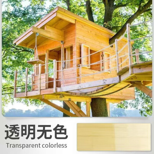 Qinkai bright wood oil outdoor weather-resistant wood wax oil anti-cracking waterproof sunscreen transparent color wood paint large barrel varnish tung oil transparent color 300M gross weight 0.6Jin Jin equals 0.5kg free tools / can be painted 1
