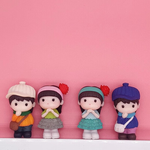 Gelun cartoon little girl cute doll boy couple decoration landscaping birthday gift office desk decoration set 4 boy next door