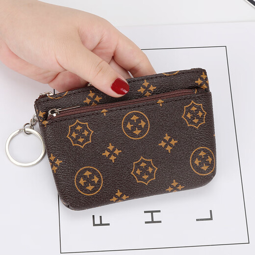 Luo Shengs neuer Reißverschluss -Münzbrieftasche für Frauen Mode Clutch Women Mini Thin Short Small Wallet Kartentasche Coin Beutel Braun braun