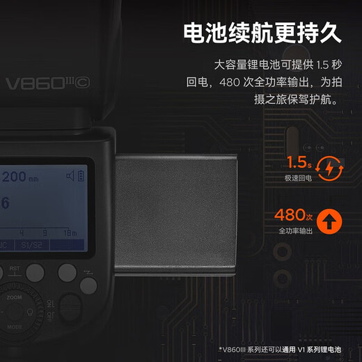 神牛V860III三代机顶闪光灯单反微单热靴闪光灯单反机顶灯高速同步离机TTL自动测光锂电机顶灯索尼版