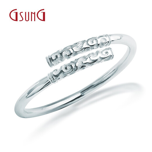 GsunG Platinum Gold Hoop Bracelet PT950 Open Round Bracelet for Men and Women Platinum Couple Style Gold Hoop Bracelet Customized Products Contact Customer Service