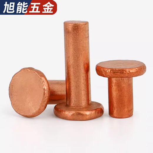 Bingneng M2M2.5M3M4M5M6M8 copper flat head solid rivet flat cap copper nail hand hammered rivet GB109 M5*40 5 pieces