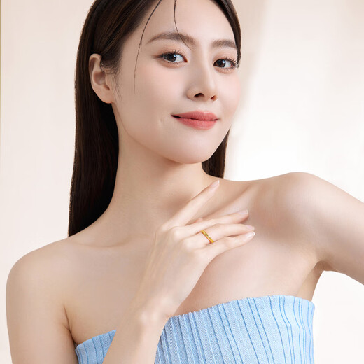 Saturday Fortune Gold Ring Women's Shattered Ice Pure Gold Sparkling Car Girl Ring Light Dream Price No. 12-3.64g