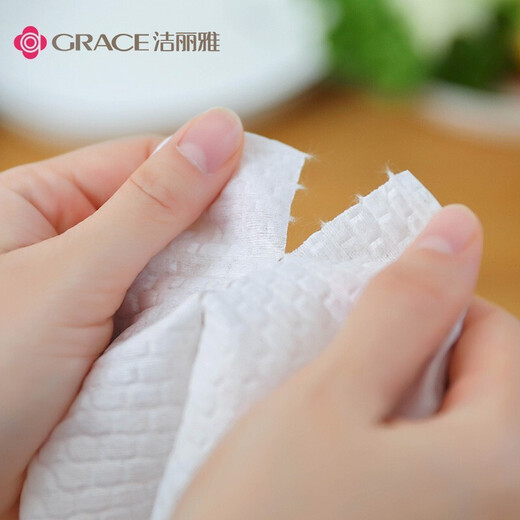 Grace lazy rag thickened wet and dry kitchen disposable rag not easy to stain with oil cleaning cloth lazy rag pure white (10 rolls * 50 pieces)