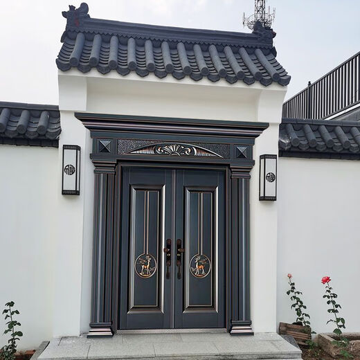 维诺亚别墅大门双开门仿家用入户门农村自建房乡村庭院进户门 款式1 测量详细咨询客服 颜色可